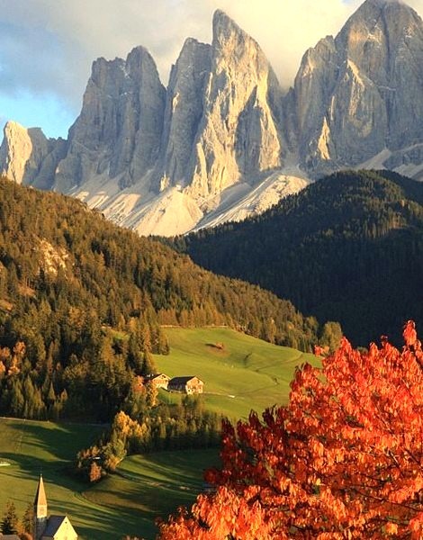 Mountain Village, The Dolomites, Italy